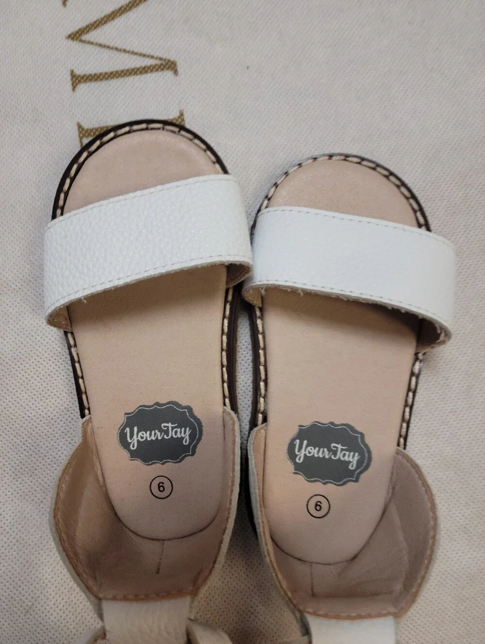NEW Your Tay White Sandals 6c